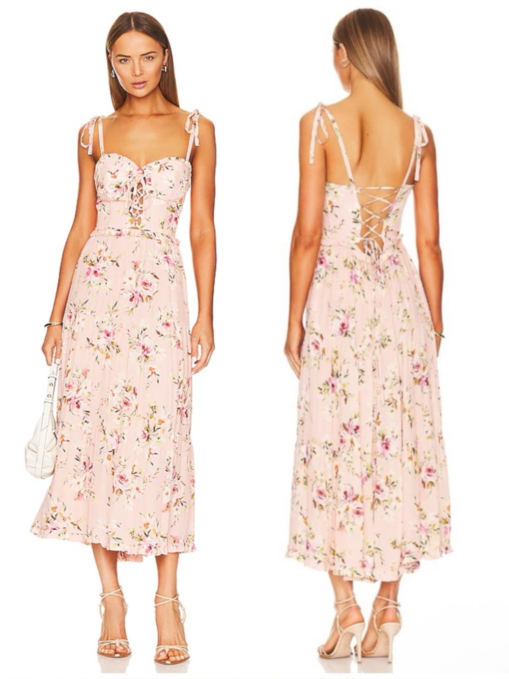 YUMI KIM Sandrine Midi Dress in Floral Dawn Blush Size S
